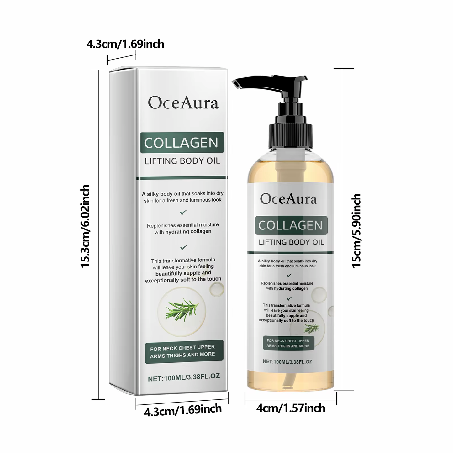 Collagen Firming Body Oil Deep Hydration Moisturising Firming Arm Belly & Excess Fat Whole Body Skin Massage Essential Oil 100ml
