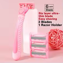 6 Layer High Quality Razor Blades for Women's Body Bikini Hair Smooth Removal Safety Razor Body Trimming Manual Shaver
